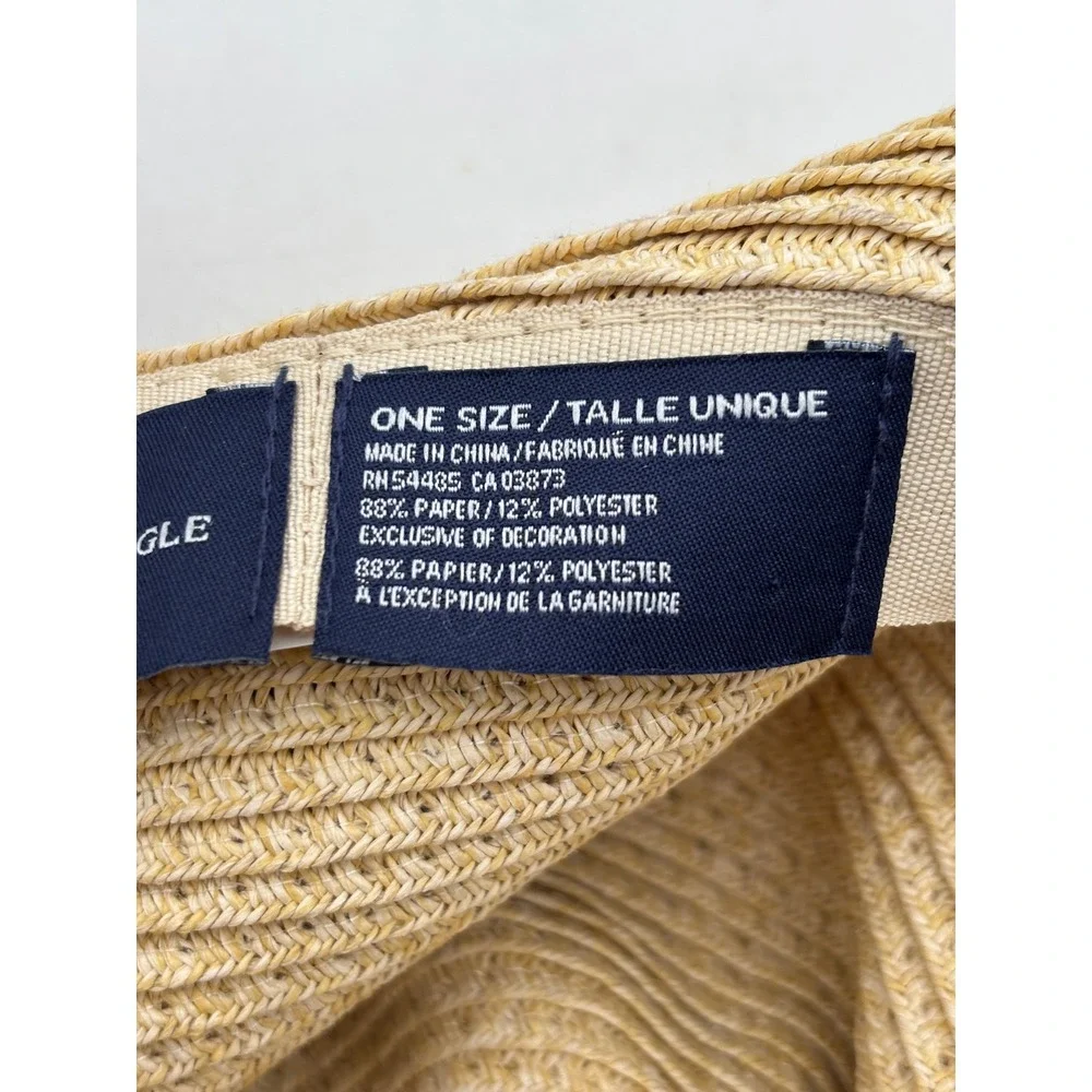 American Eagle Outfitters Tan Straw Sun Hat Multi Color Woven Band One Size